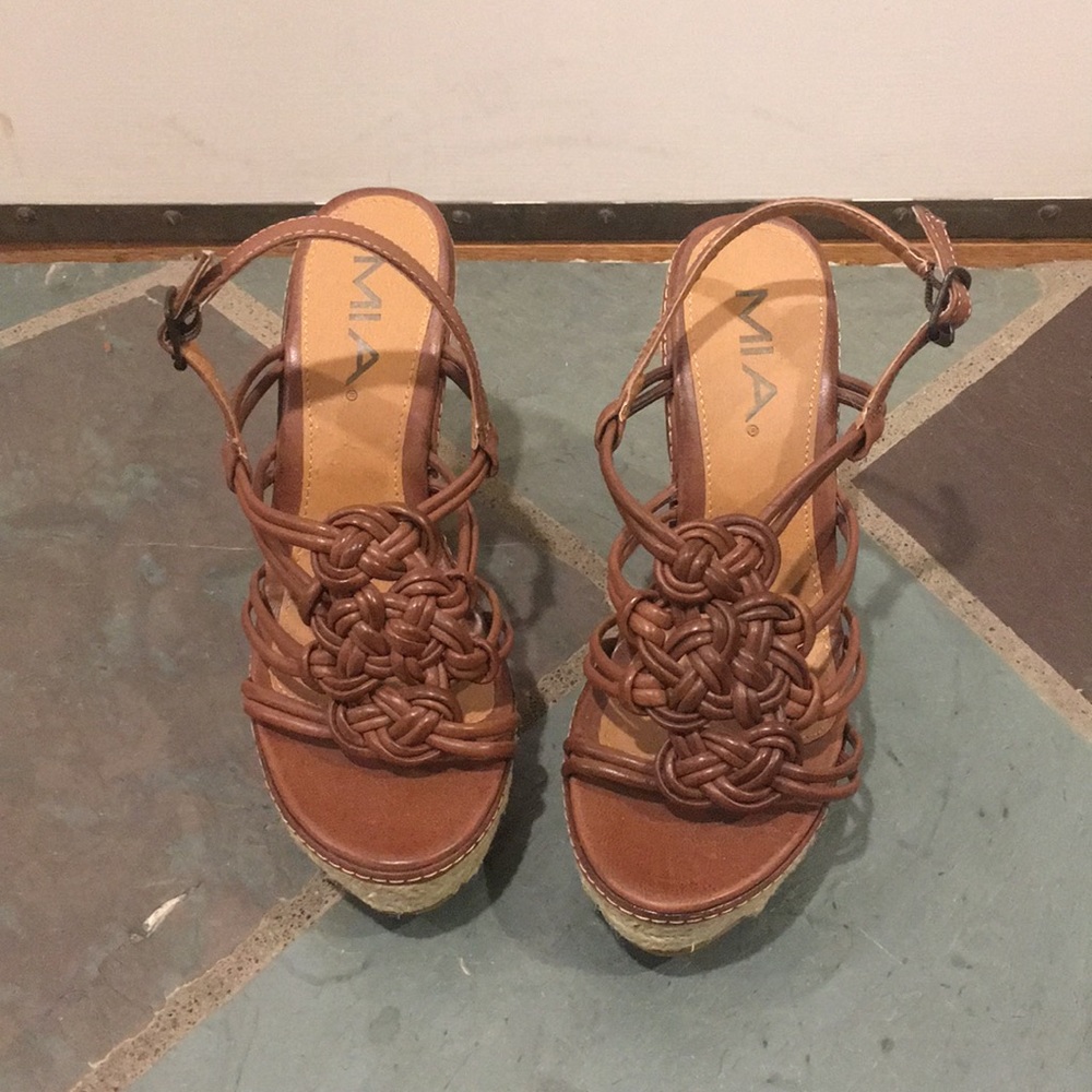 MIA Brown Wedge Heel